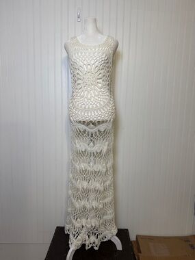 chinese dress ladies Crochet Tank Maxi Dress